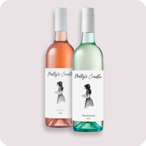 Wine Labels Products - Molly's Cradle's Wine Labels for Rose and Chardonnay.