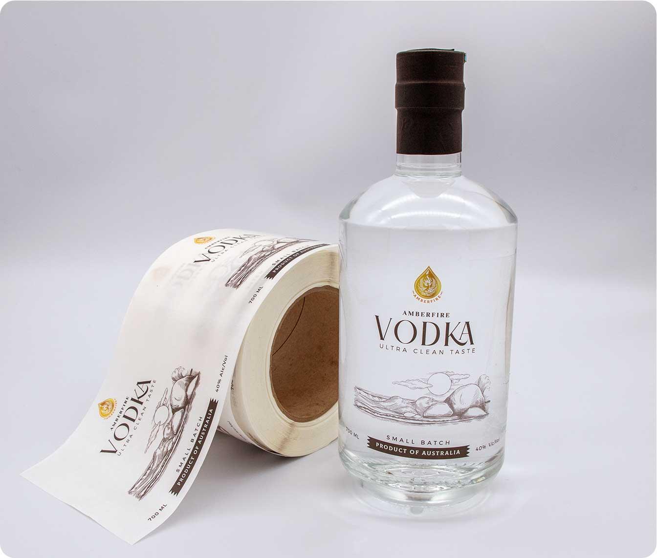 Amber Fire Vodka Clear Labels