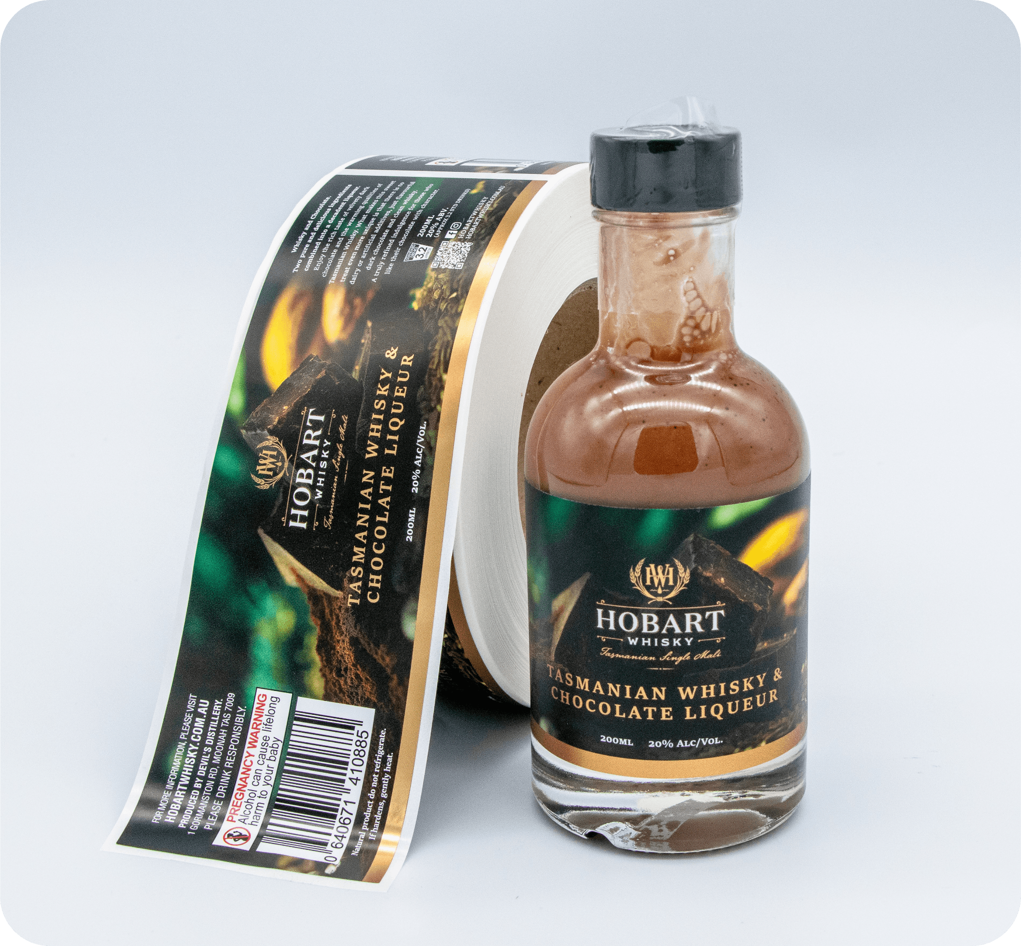 Image of Prime Labels custom metallic labels on a beverage product.
