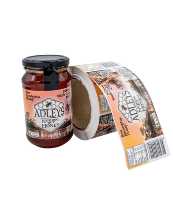 Image of Prime custom labels on honey products