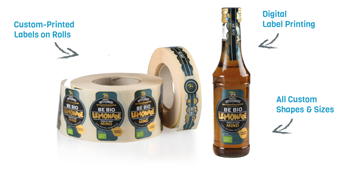 Custom labels on rolls for brands and businesses