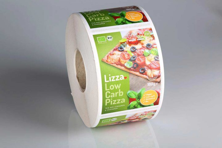 custom printed labels on rolls for food industry